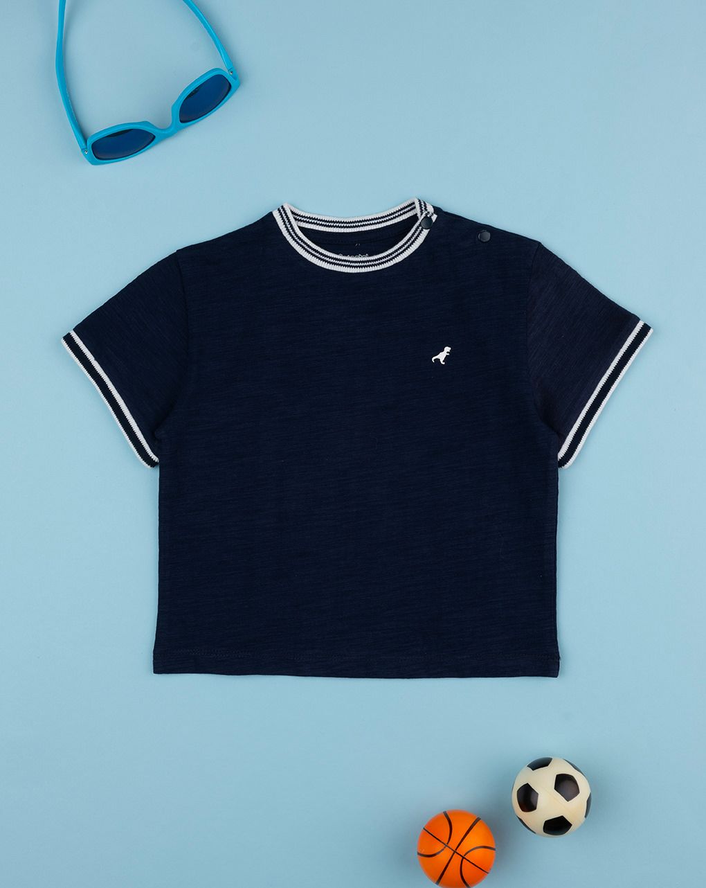 T-shirt bimbo blu/bianco