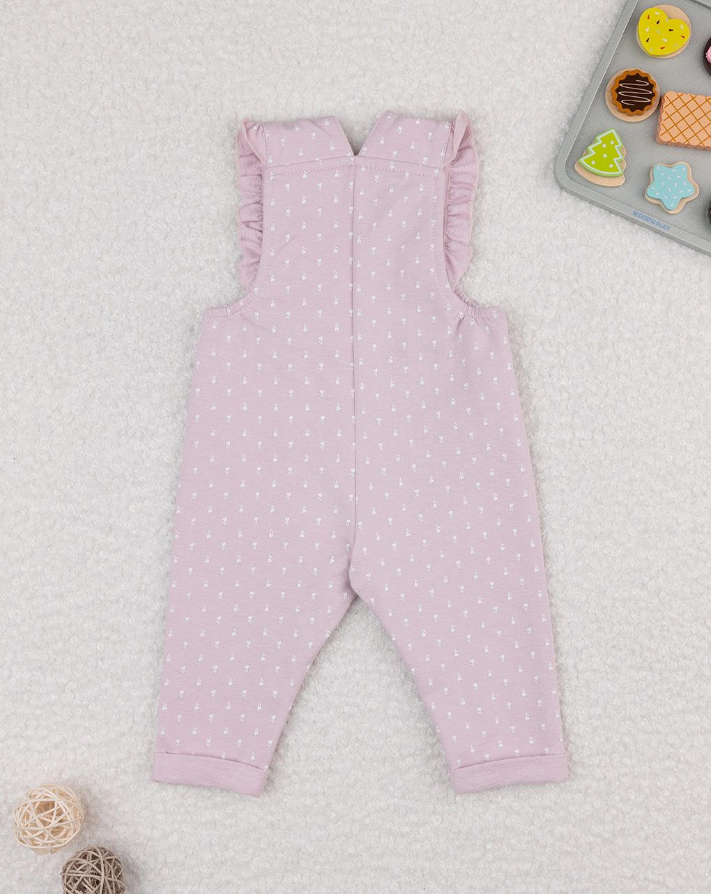 Salopette bimba rosa micro-allover