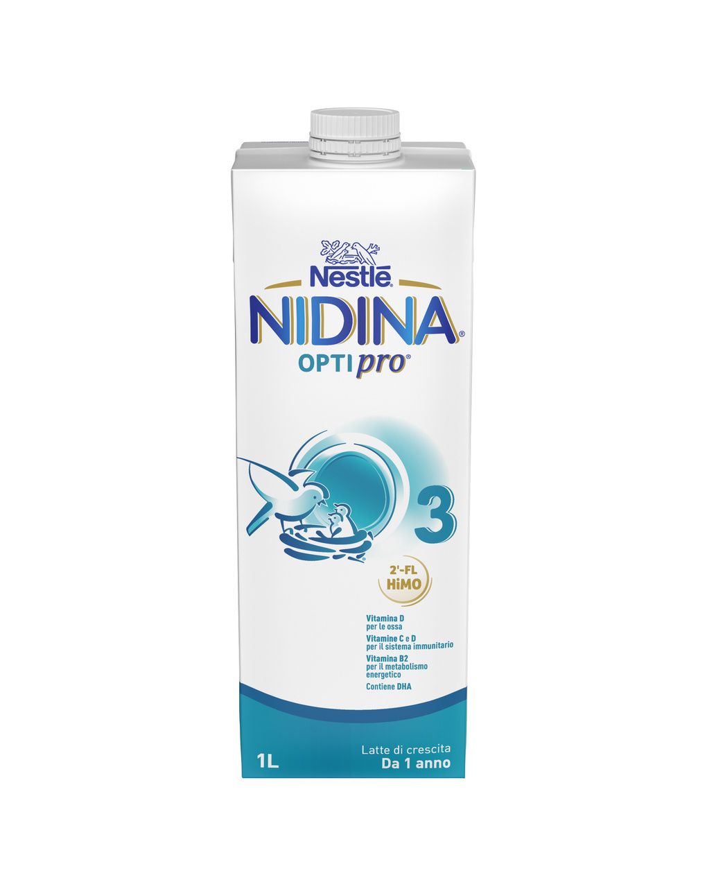 Latte di crescita liquido nidina optipro 3 dai 12 mesi. brick da 1l - nestlé
