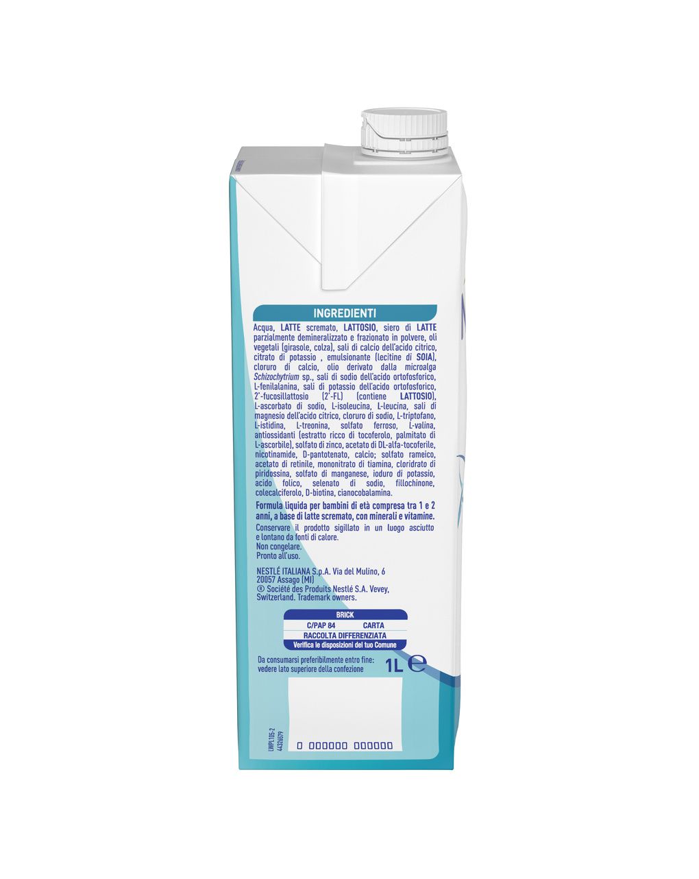 Latte di crescita liquido nidina optipro 3 dai 12 mesi. brick da 1l - nestlé
