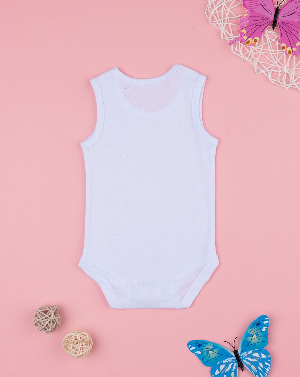 Body bimba costina bianco con orsetto rosa