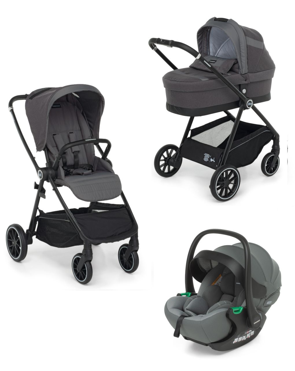 Trio divo + seggiolino rek grey+ adattatore - sport - foppapedretti