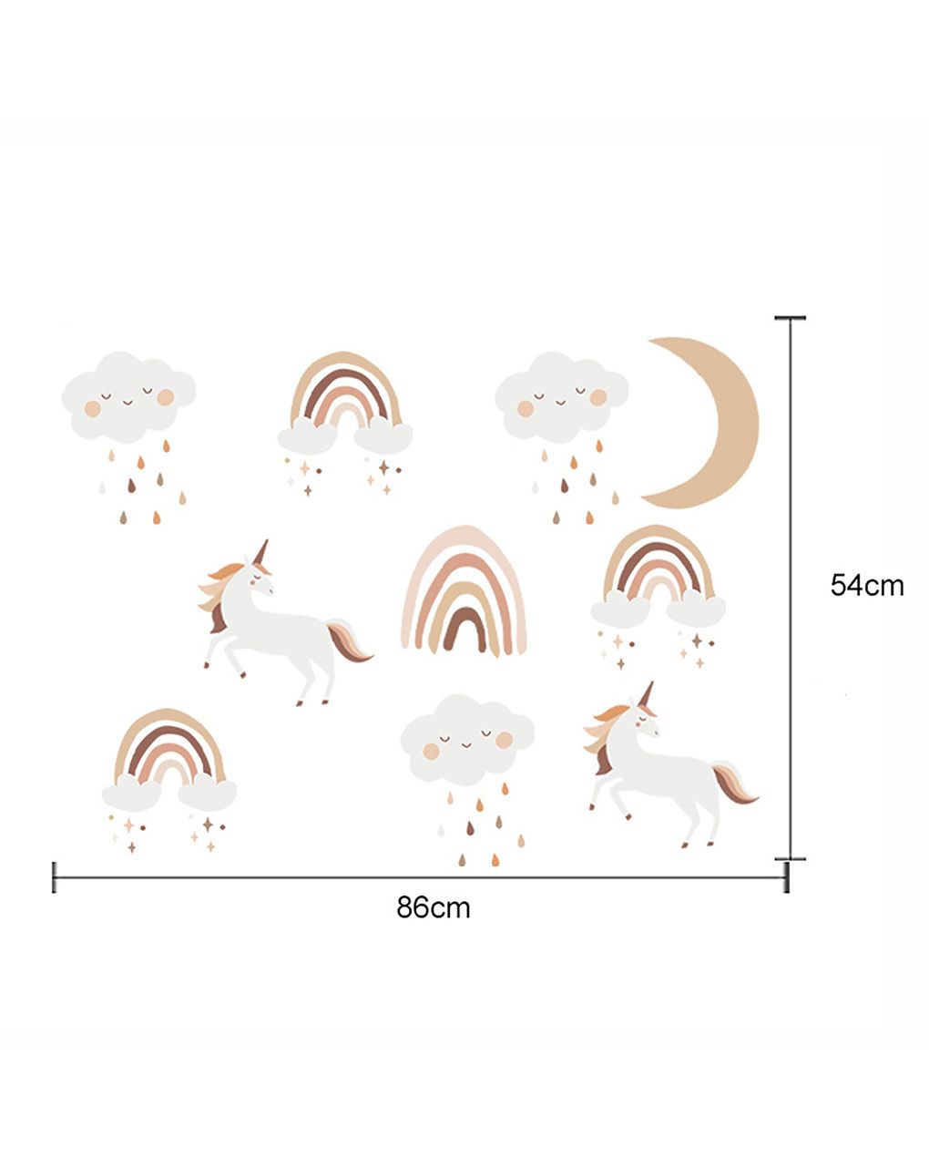 Adesivo decorativo da parete - boho rainbow unicorn - autoadesivo - sipo