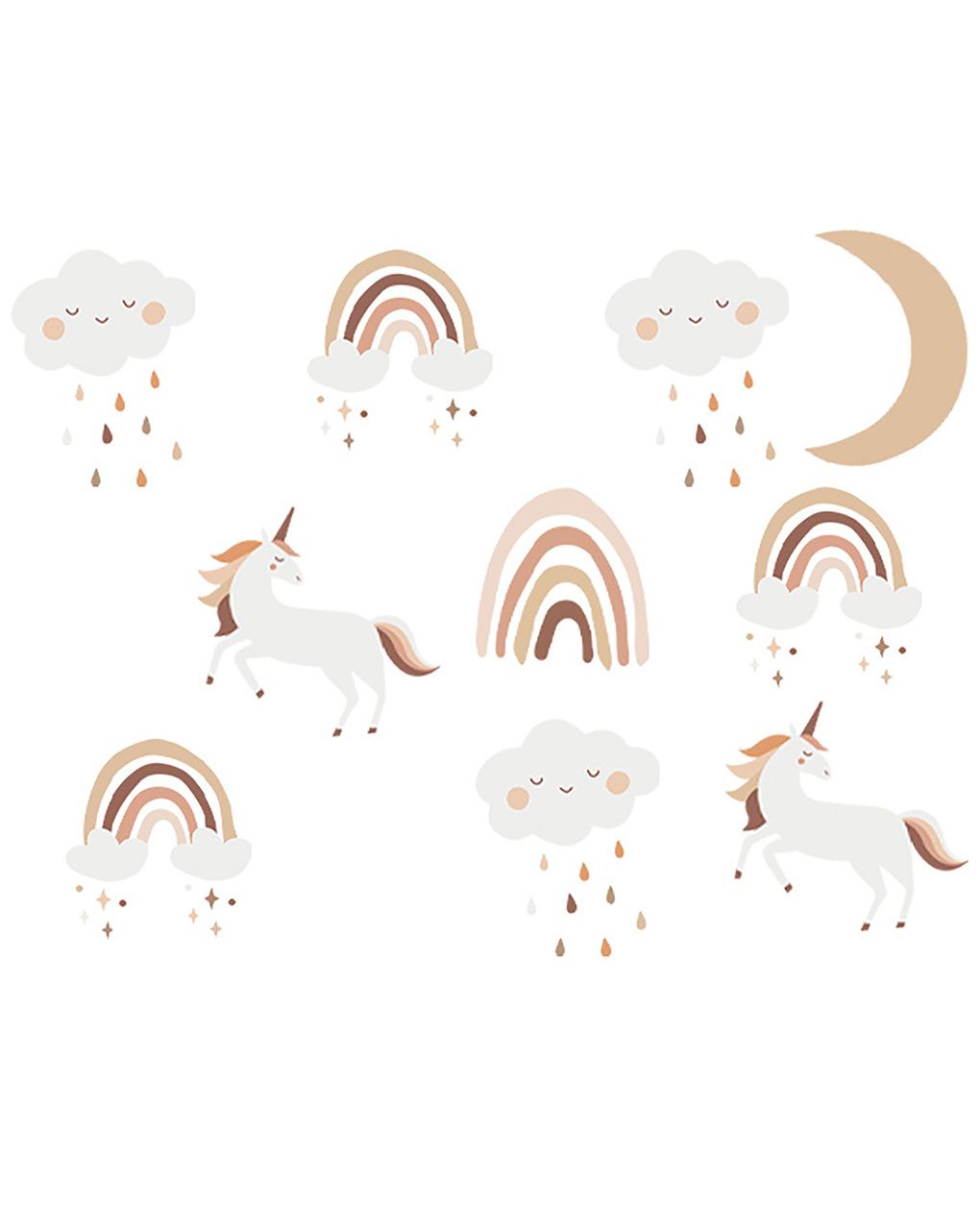 Adesivo decorativo da parete - boho rainbow unicorn - autoadesivo - sipo