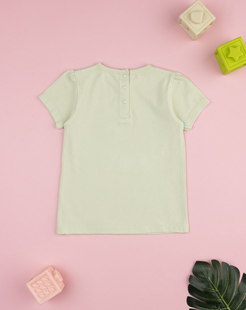 T-shirt bimba verde chiaro con stampa