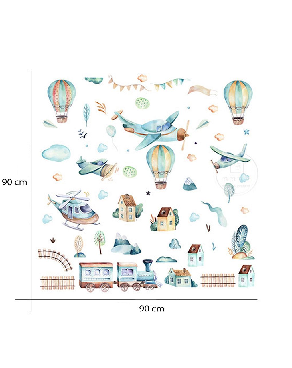 Adesivo decorativo da parete - aeroplani -  autoadesivo - sipo
