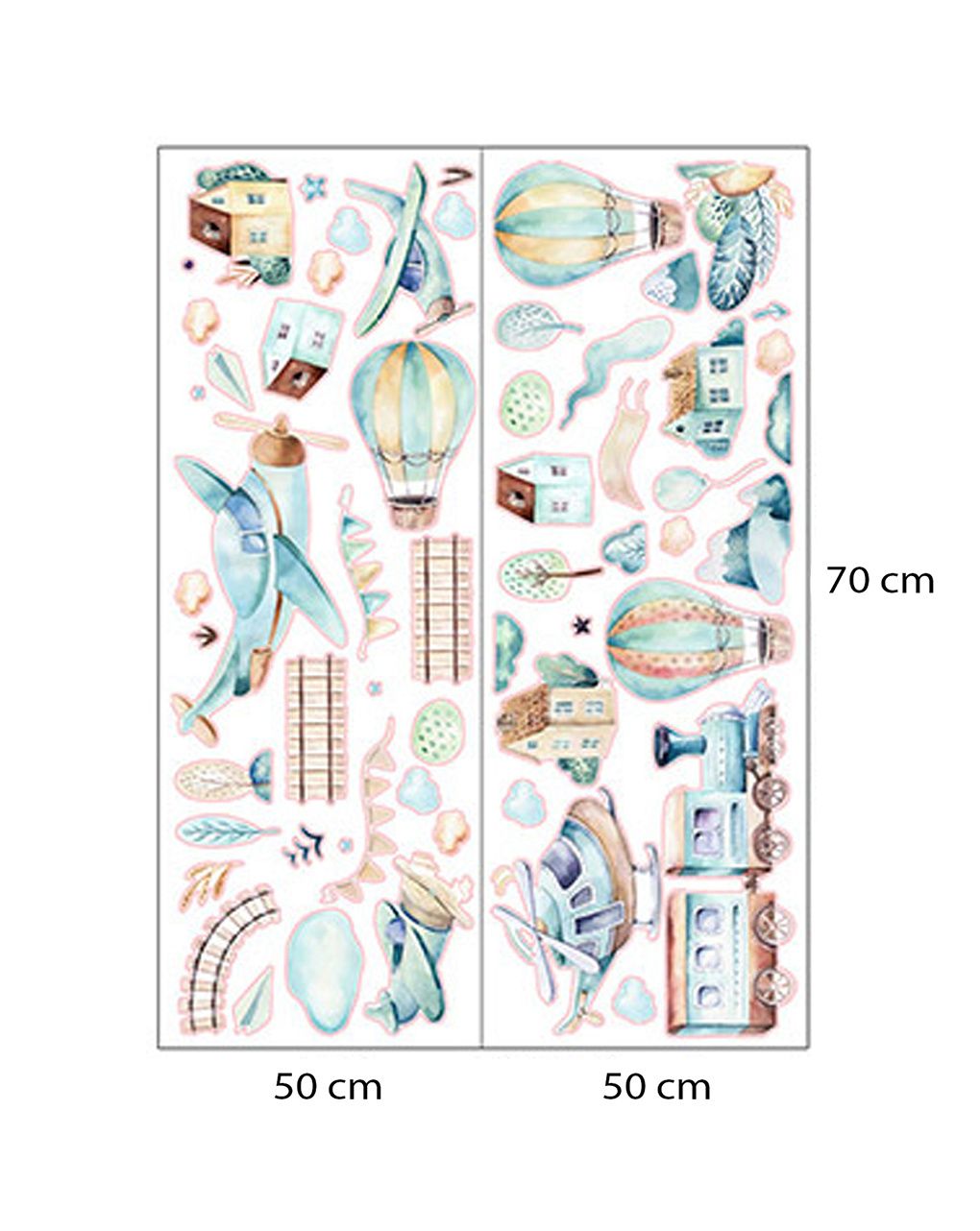 Adesivo decorativo da parete - aeroplani -  autoadesivo - sipo