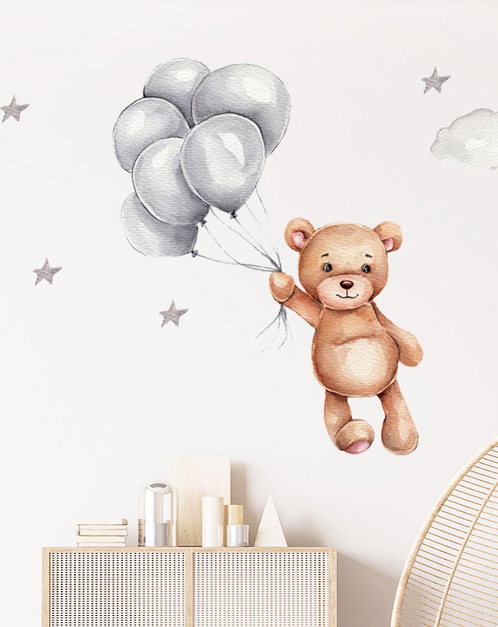 Adesivo decorativo da parete - orsetto con palloncini - autoadesivo - sipo