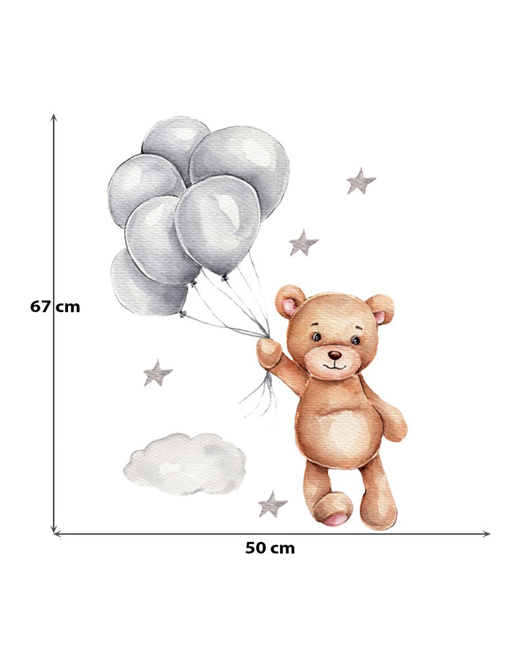 Adesivo decorativo da parete - orsetto con palloncini - autoadesivo - sipo