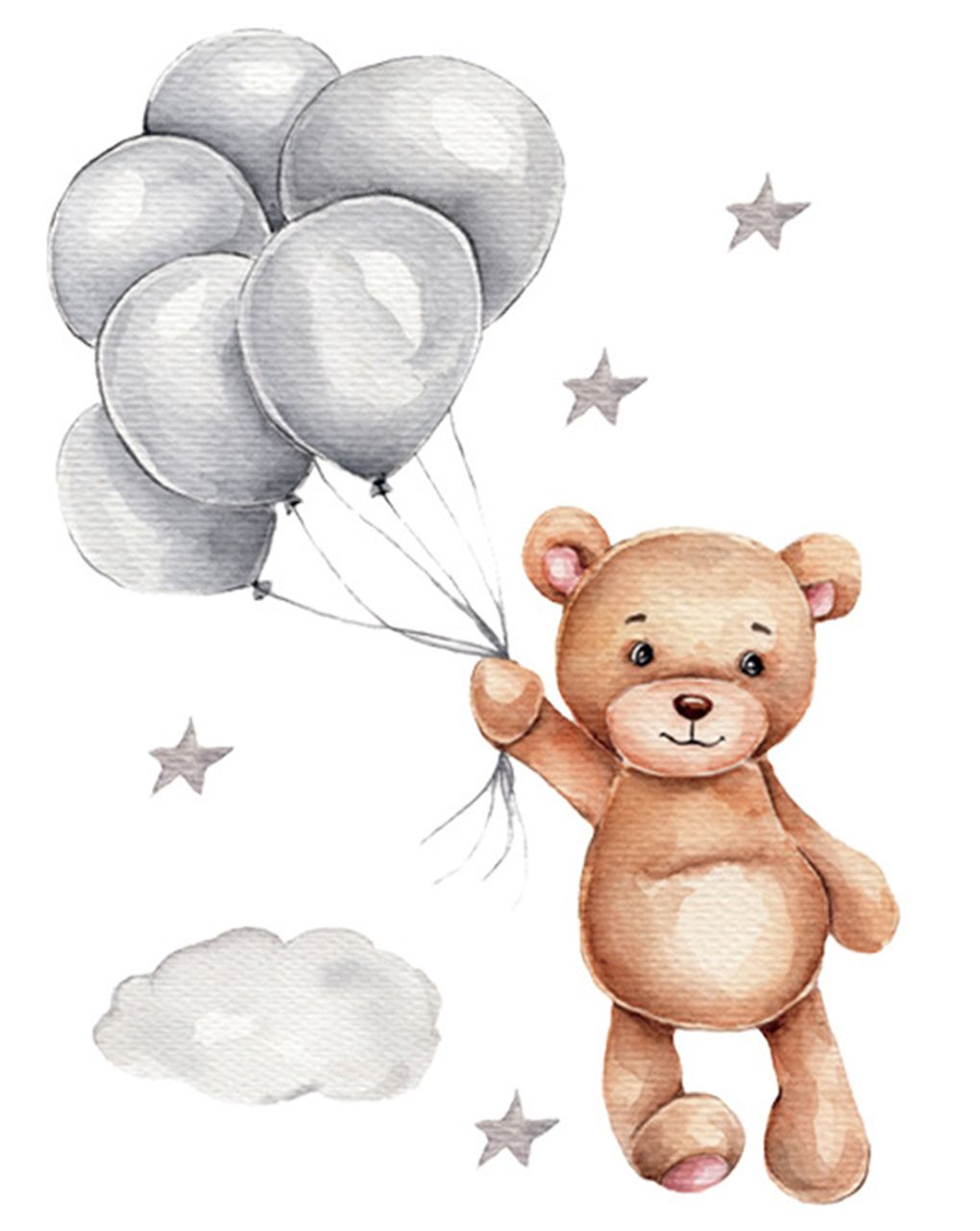 Adesivo decorativo da parete - orsetto con palloncini - autoadesivo - sipo