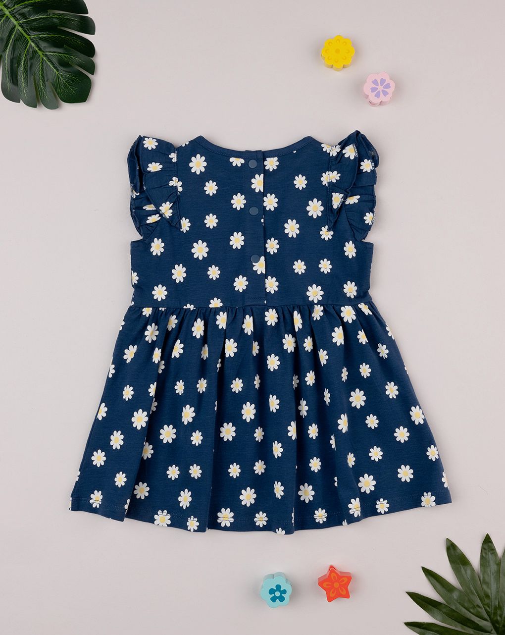 Abito bimba blu margherite allover
