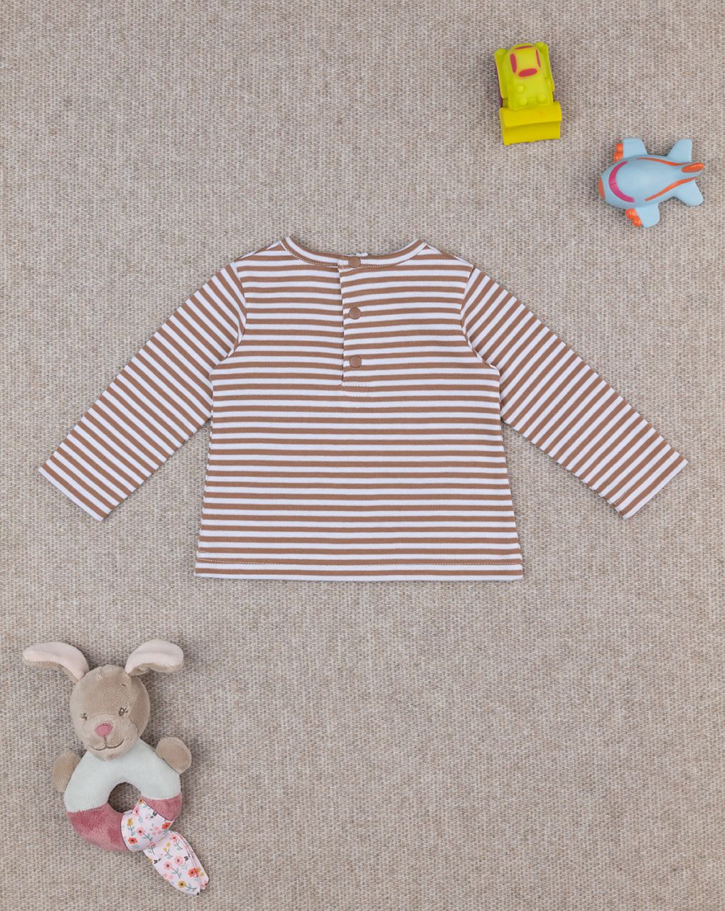 T-shirt bimbo rigata con taschino