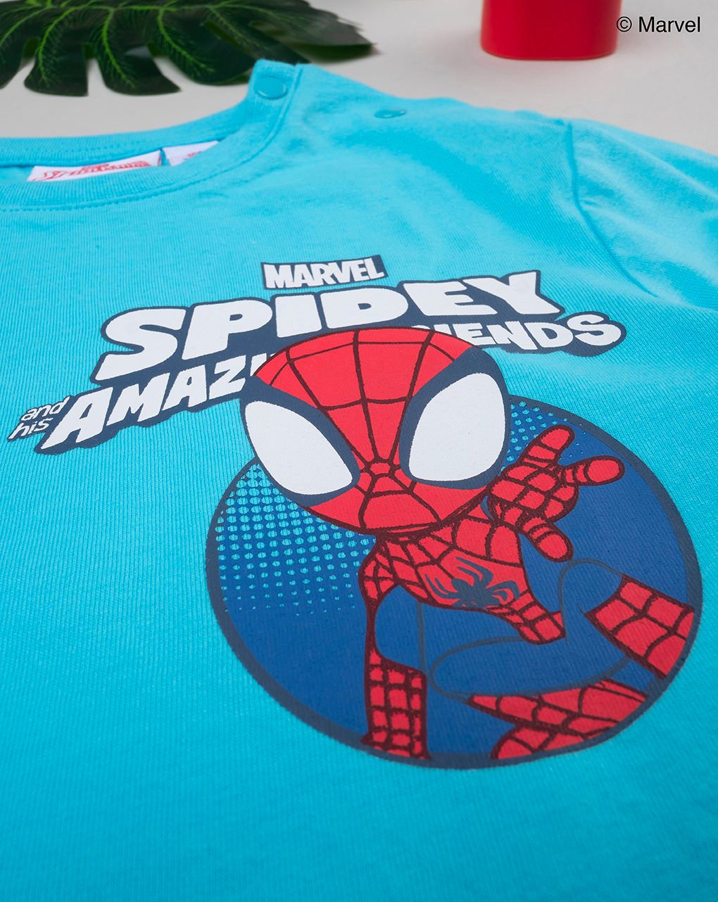 T-shirt bimbo azzurra spidey