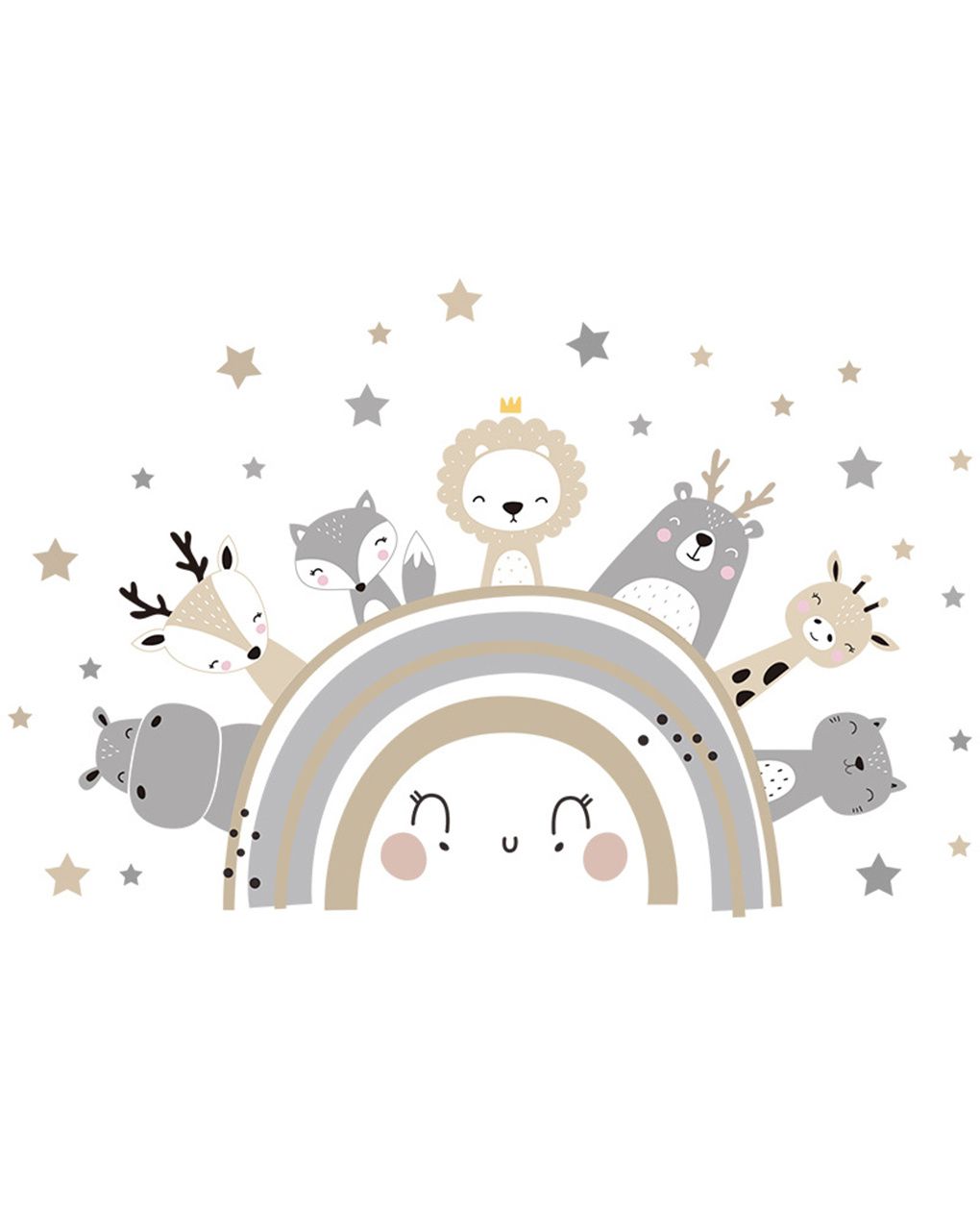 Adesivo decorativo da parete - simpatici animali per bambini - autoadesivo - sipo