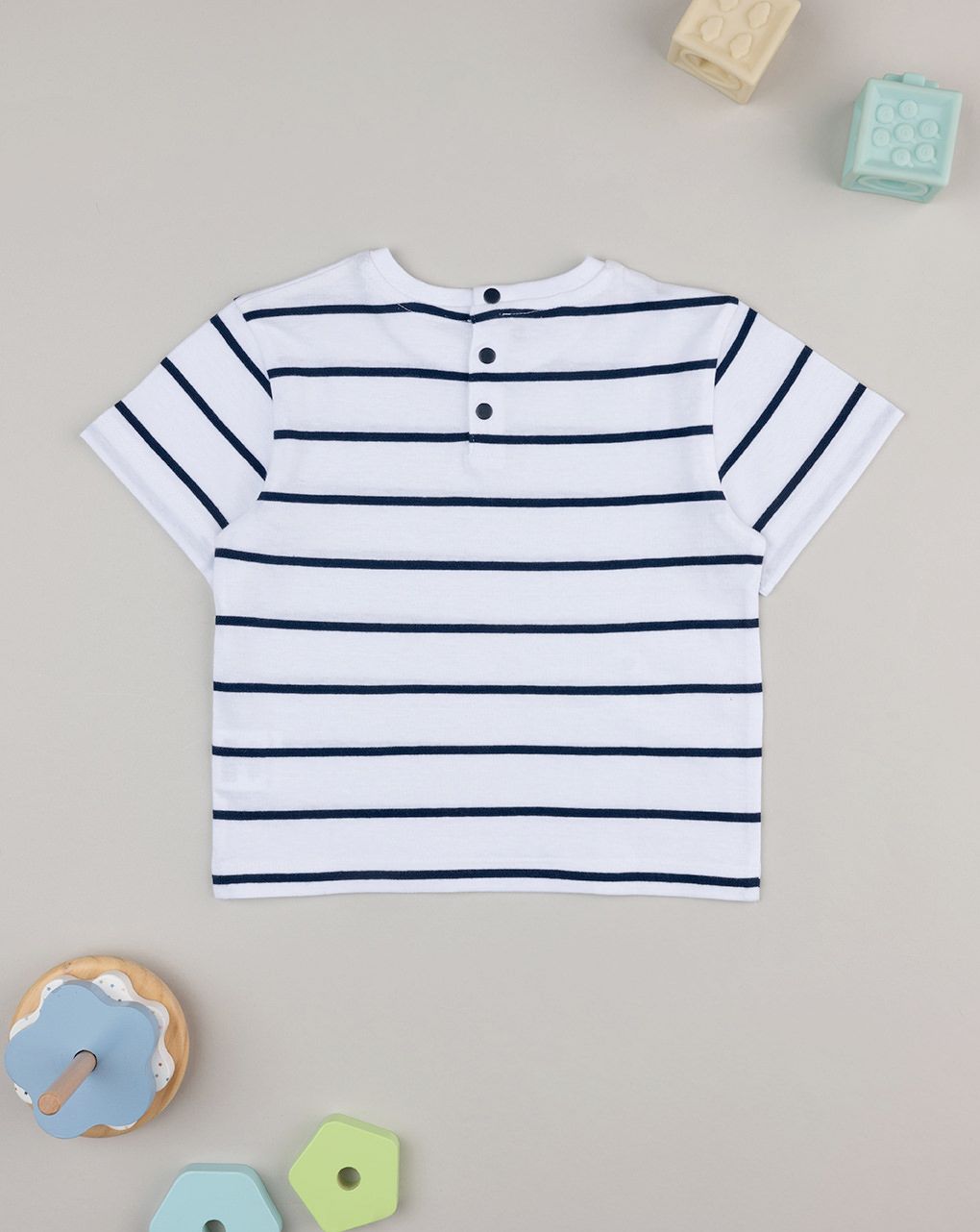 T-shirt bimbo rigata blu