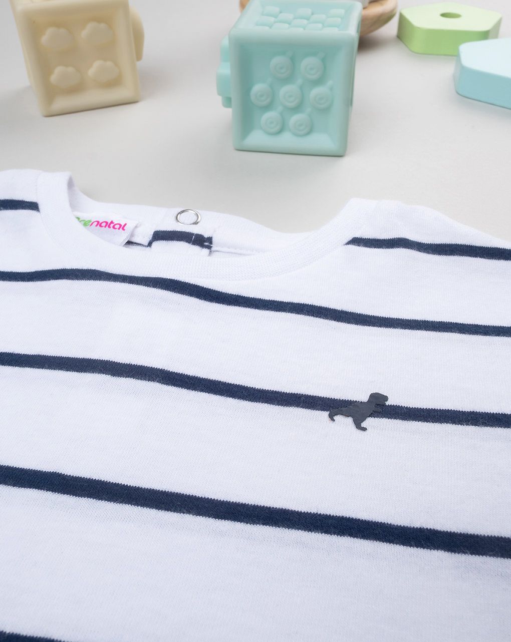 T-shirt bimbo rigata blu