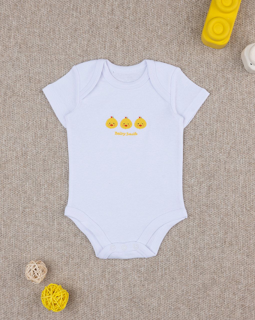 Body unisex smile ricamo paperelle