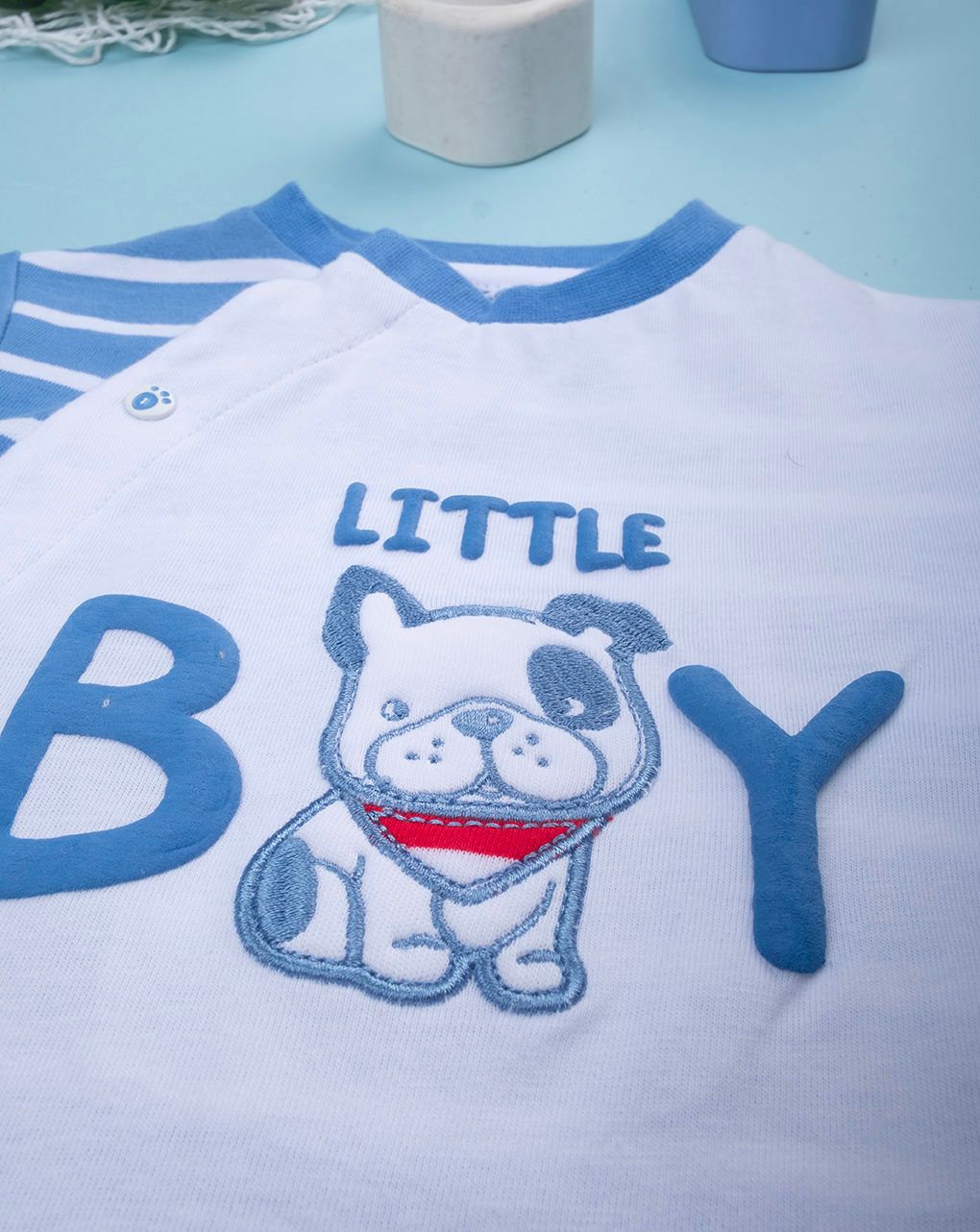 Tutina bimbo bianco/blu little boy