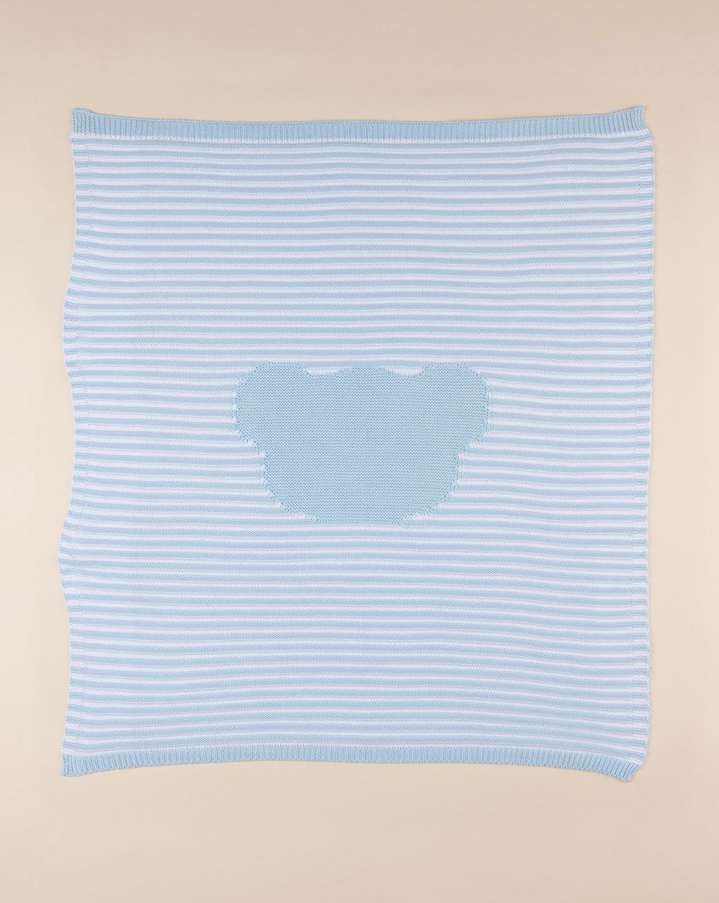 Coperta estiva culla/carrozzina tricot orsetto azzurro