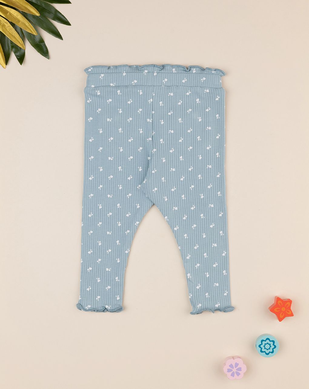 Leggings bimba verdi costina allover