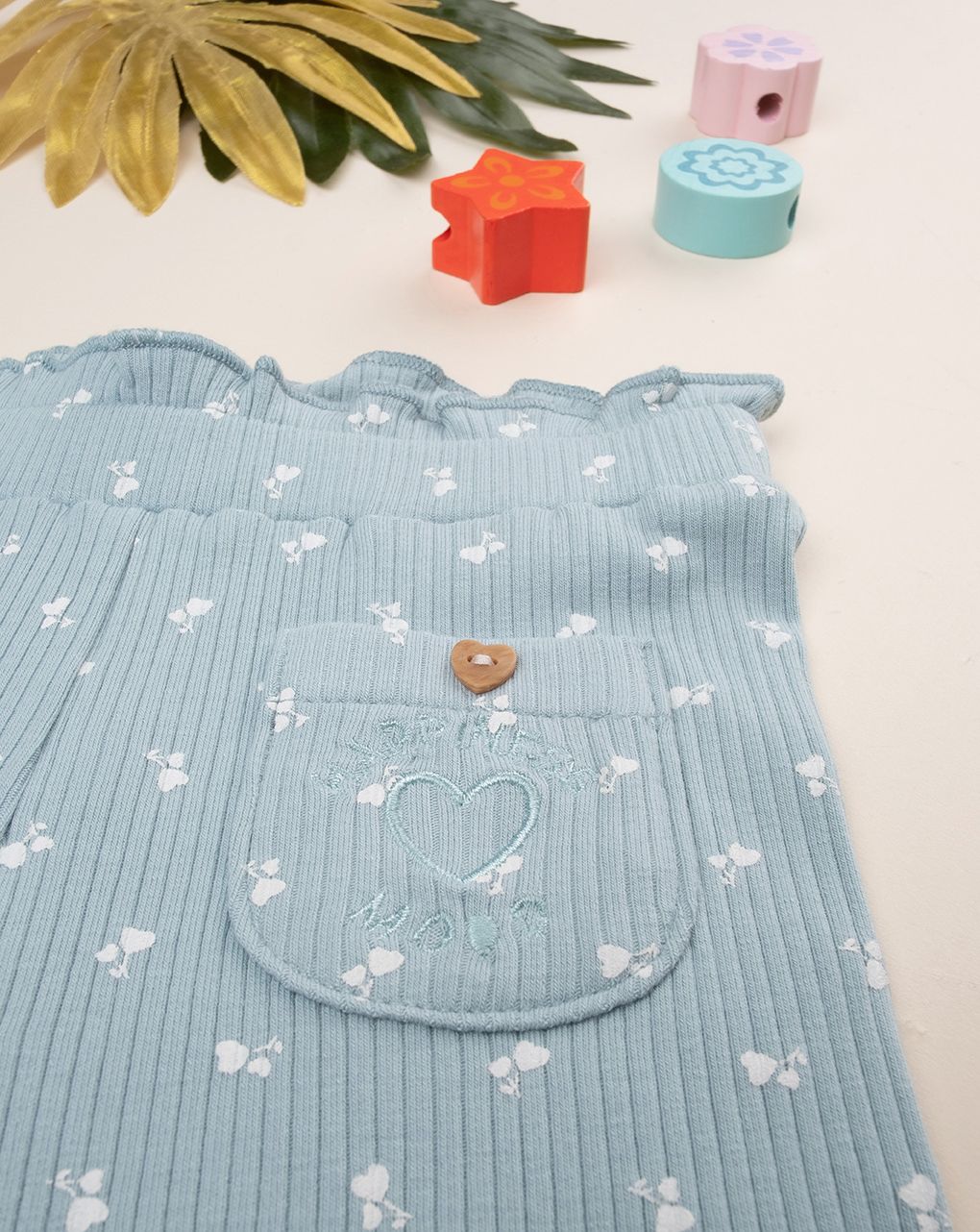 Leggings bimba verdi costina allover