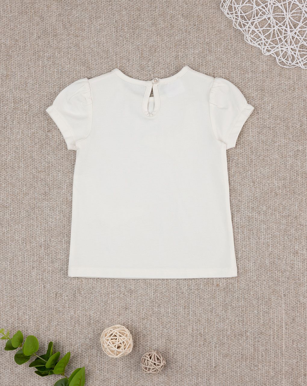 T-shirt bimba bianca farfalle