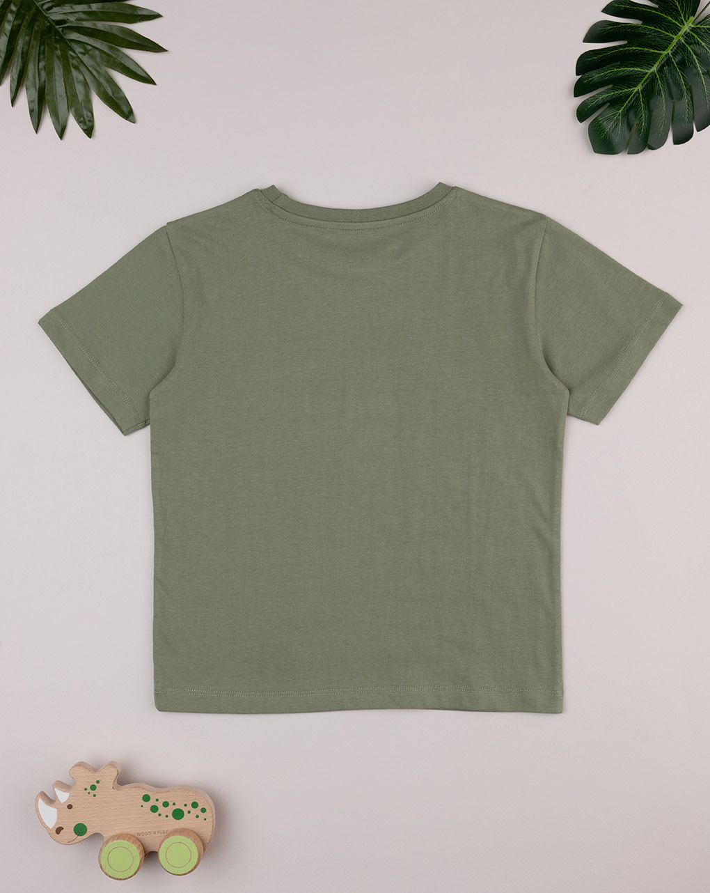 T-shirt bambino verde dinosauri
