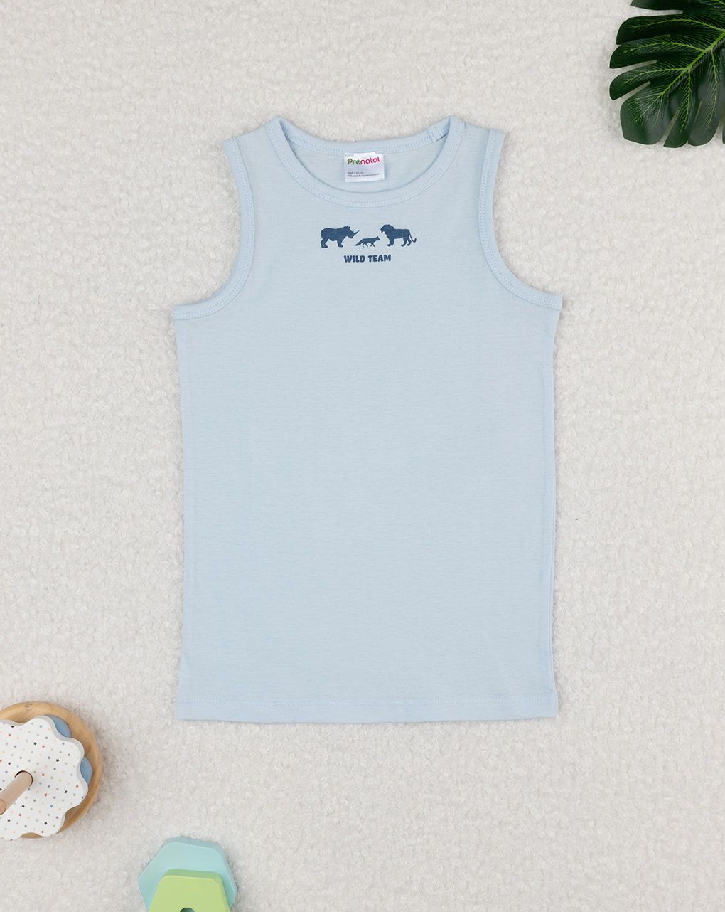 Canotta bimbo azzurra savana oeko-tex