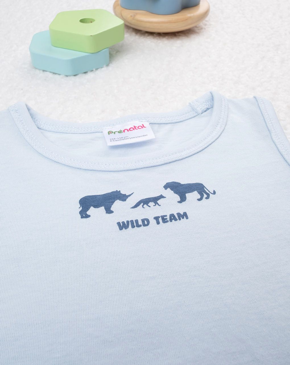 Canotta bimbo azzurra savana oeko-tex