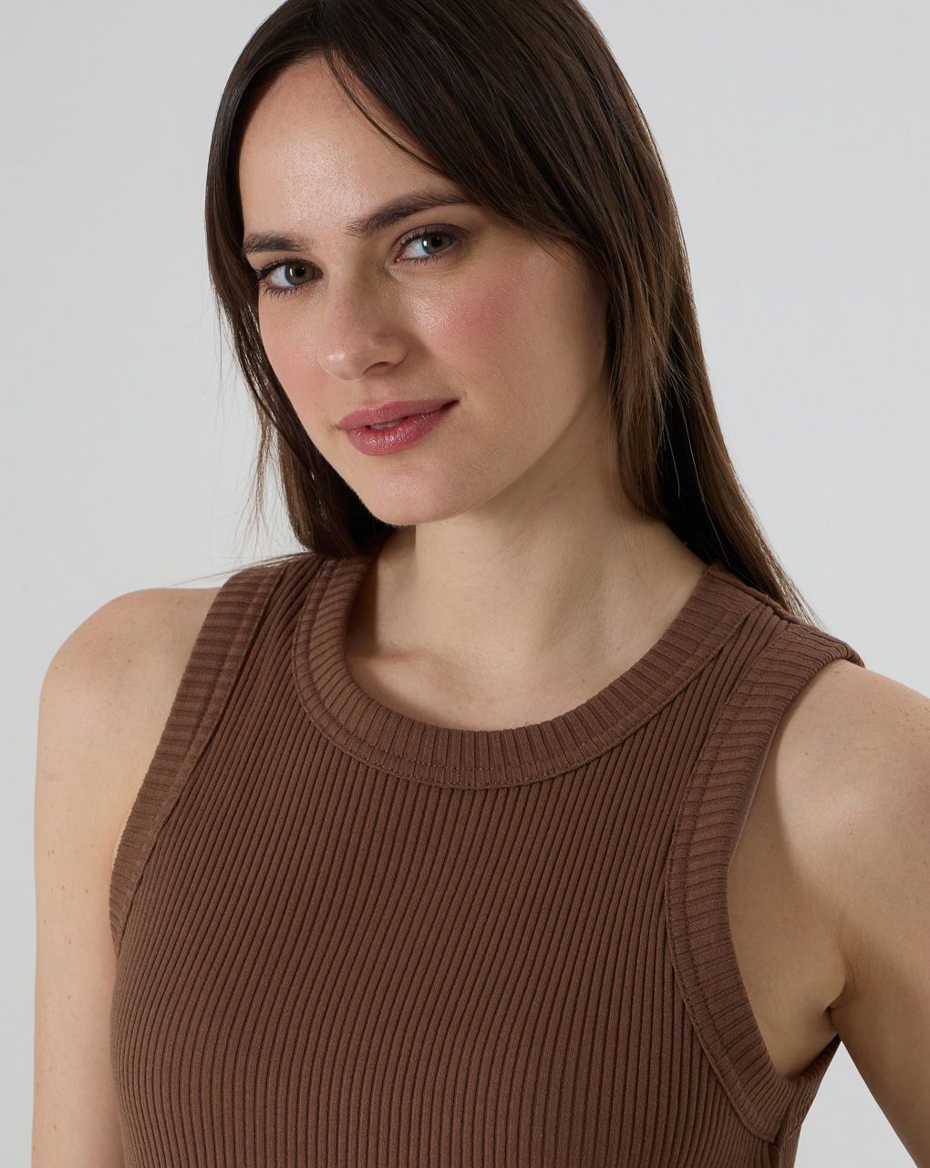 Abito marrone lungo a costine premaman