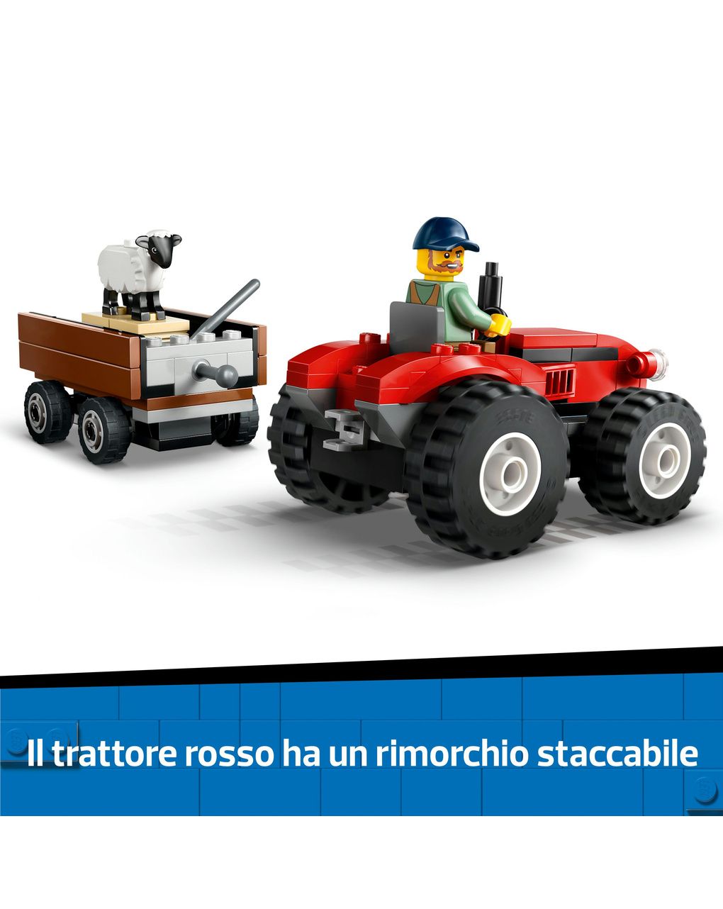 Trattore agricolo rosso con rimorchio e pecore – 60461 – lego city