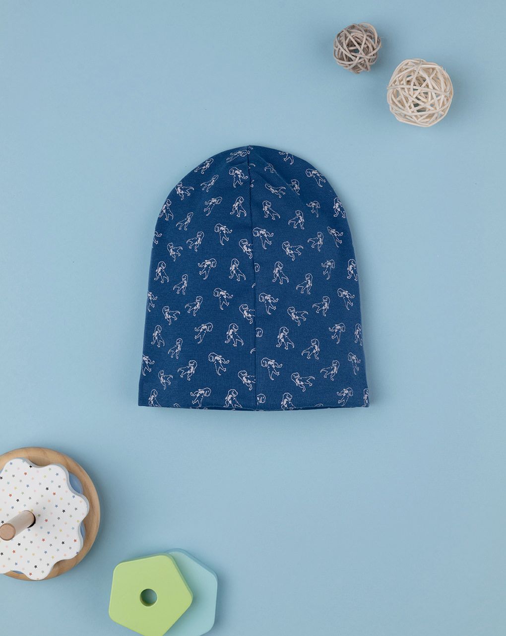 Berretto bimbo blu dinosauro