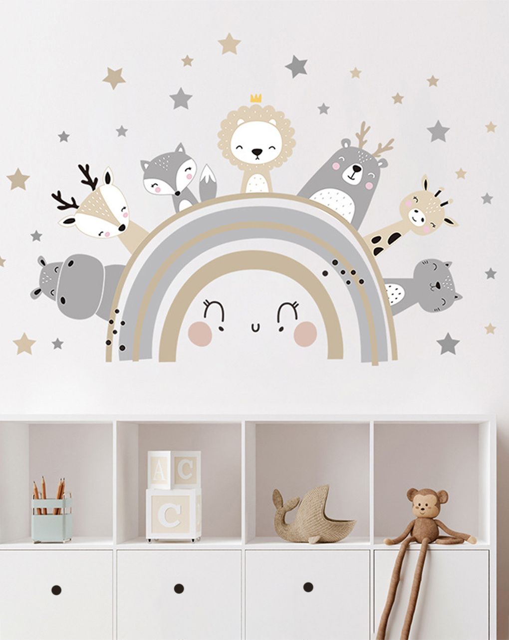 Adesivo decorativo da parete - simpatici animali per bambini - autoadesivo - sipo