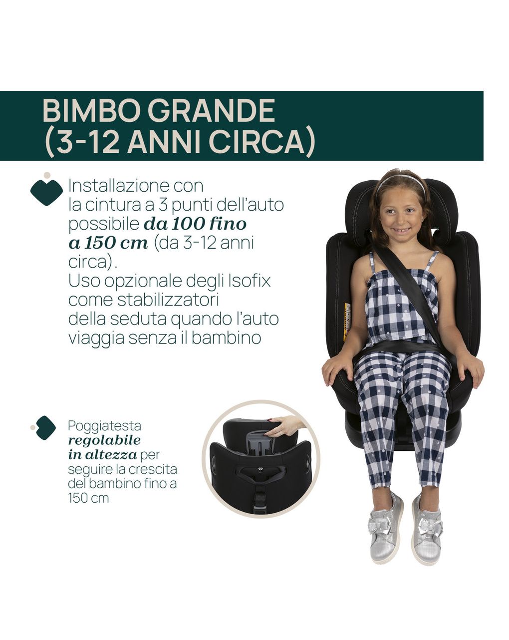 Seggiolino auto unico evo i-size (40-150 cm) grey black - chicco