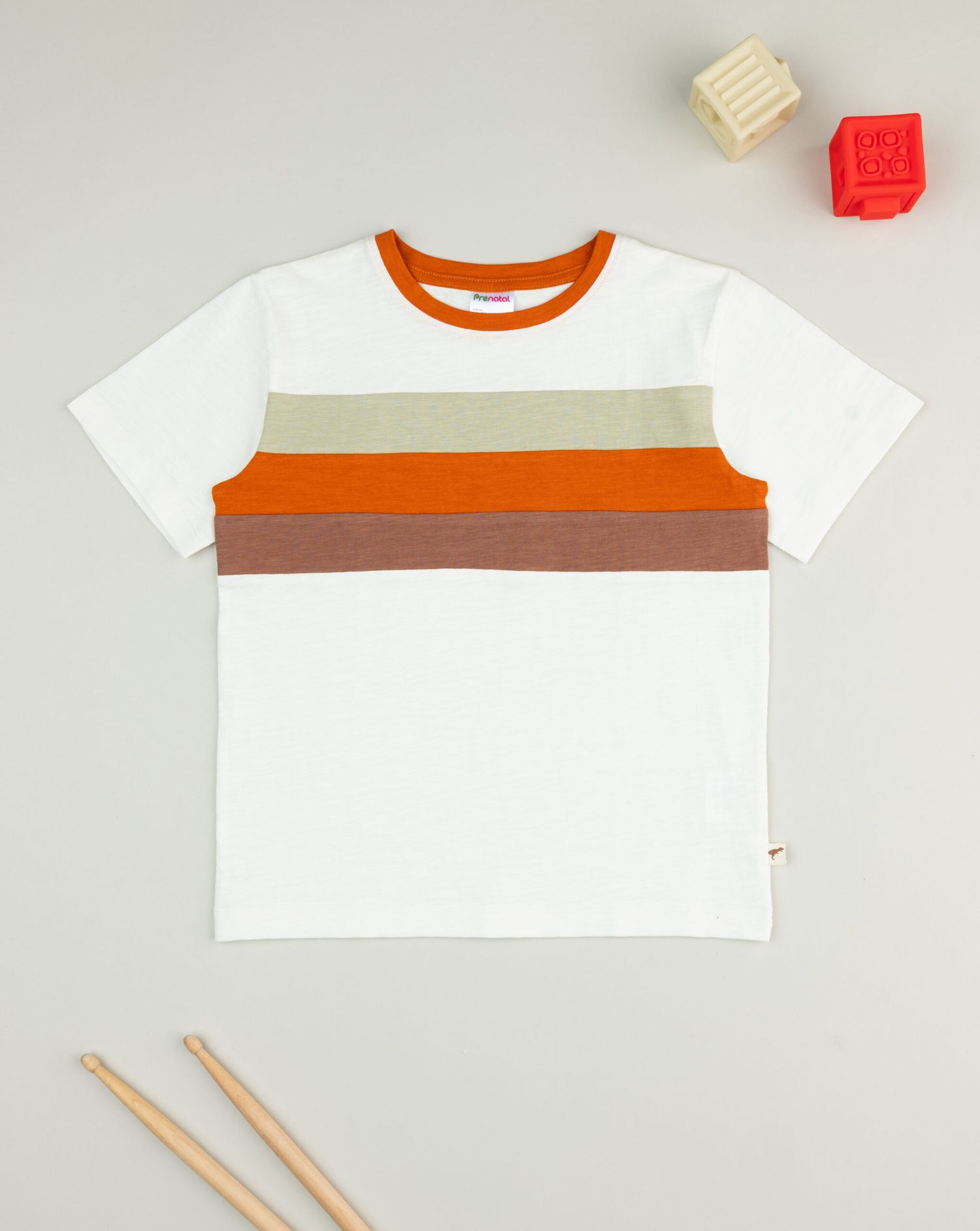 T-shirt bimbo bianca righe righe