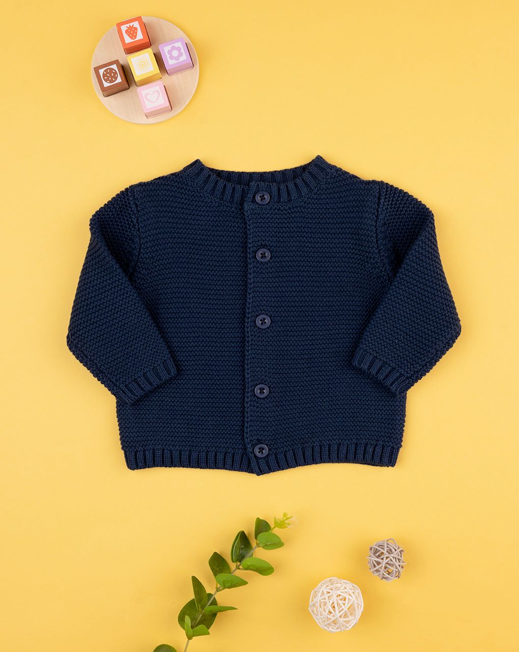 Basico cardigan bimbo tricot blu