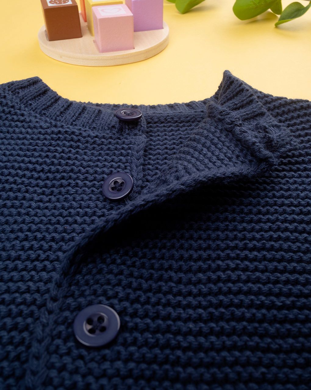 Basico cardigan bimbo tricot blu
