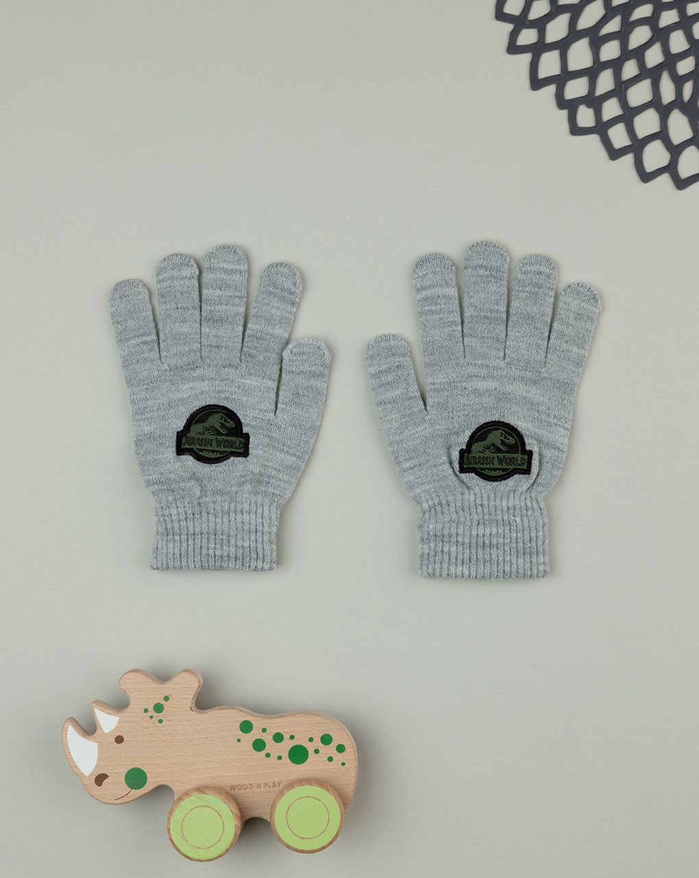 Guanti grigi bambino jurassic world