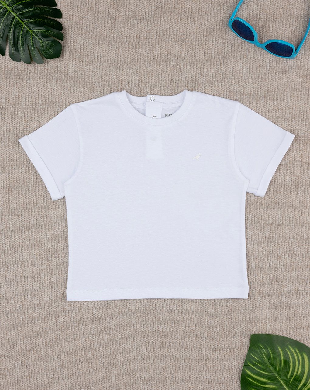 T-shirt bimbo bianca girocollo