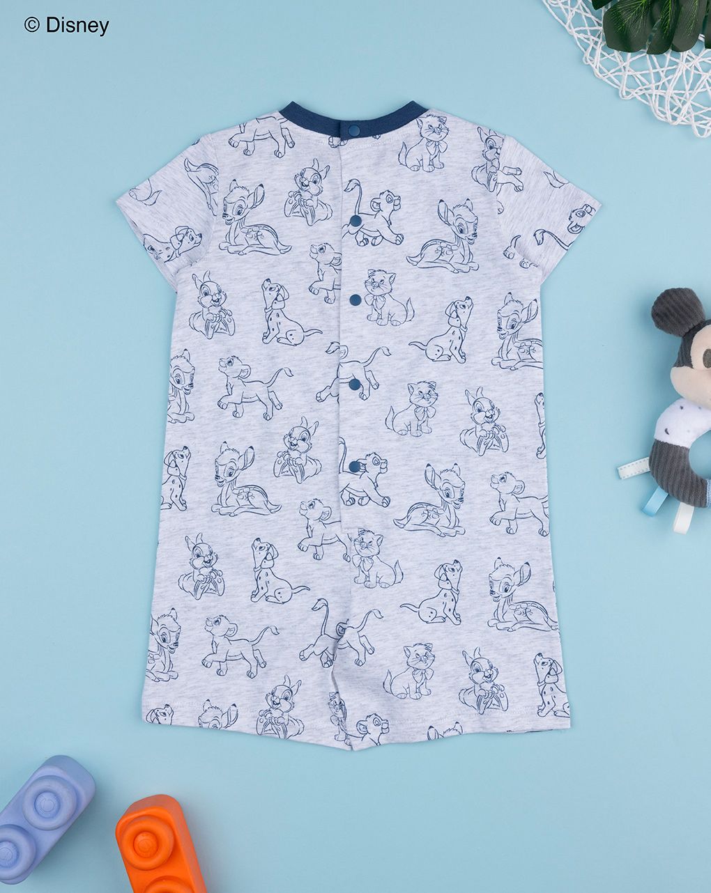 Pigiamone corto bimbo disney grigio