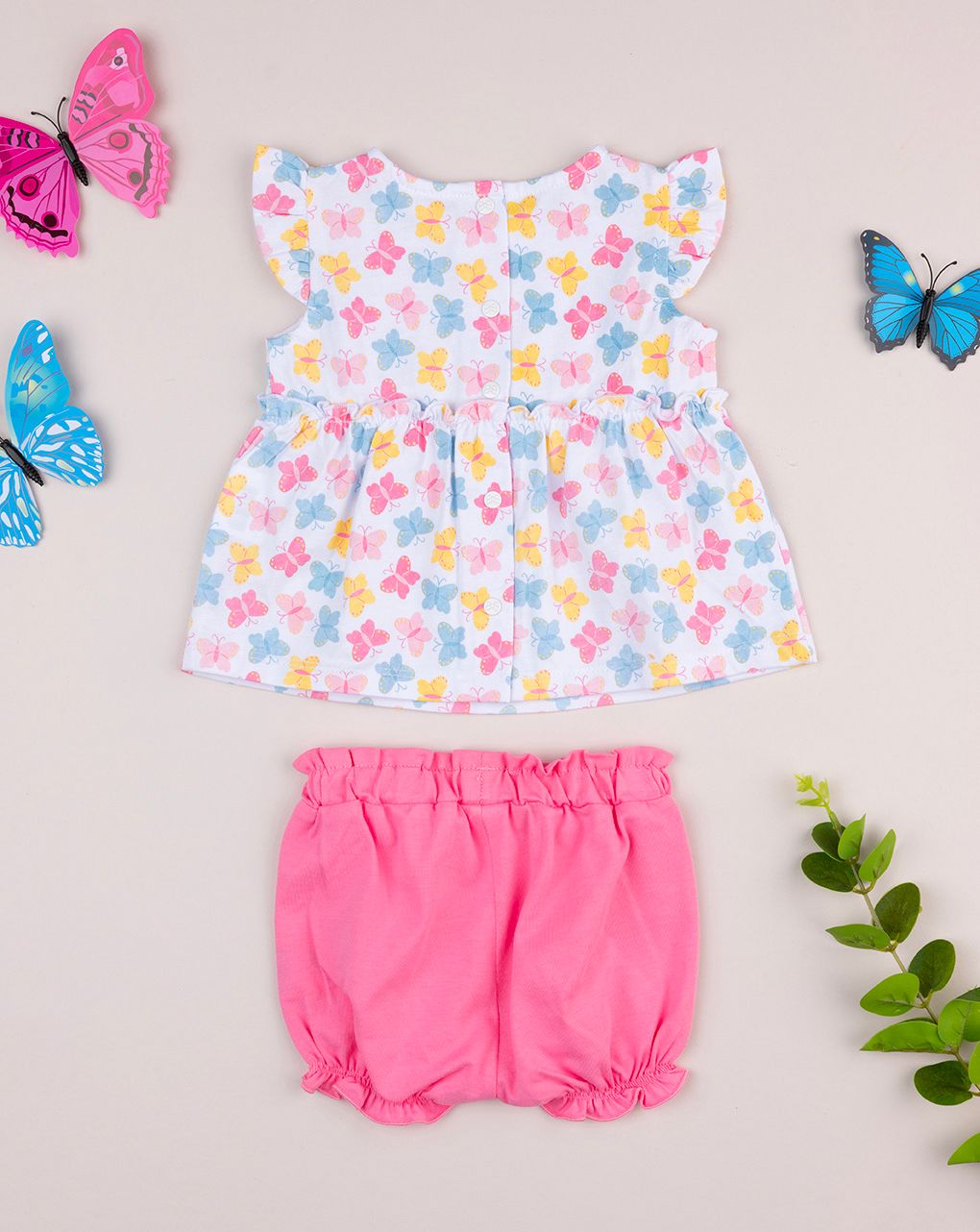 Completo corto bimba farfalle