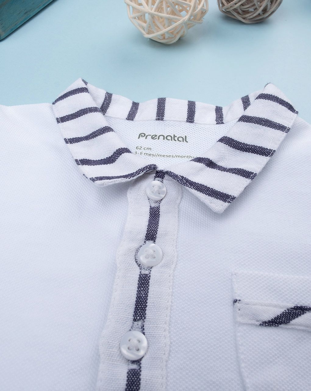 Completo bimbo bianco/blu righe