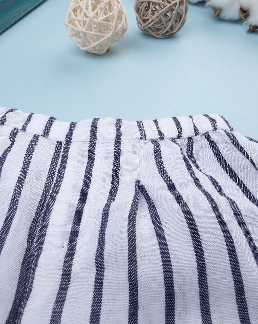 Completo bimbo bianco/blu righe