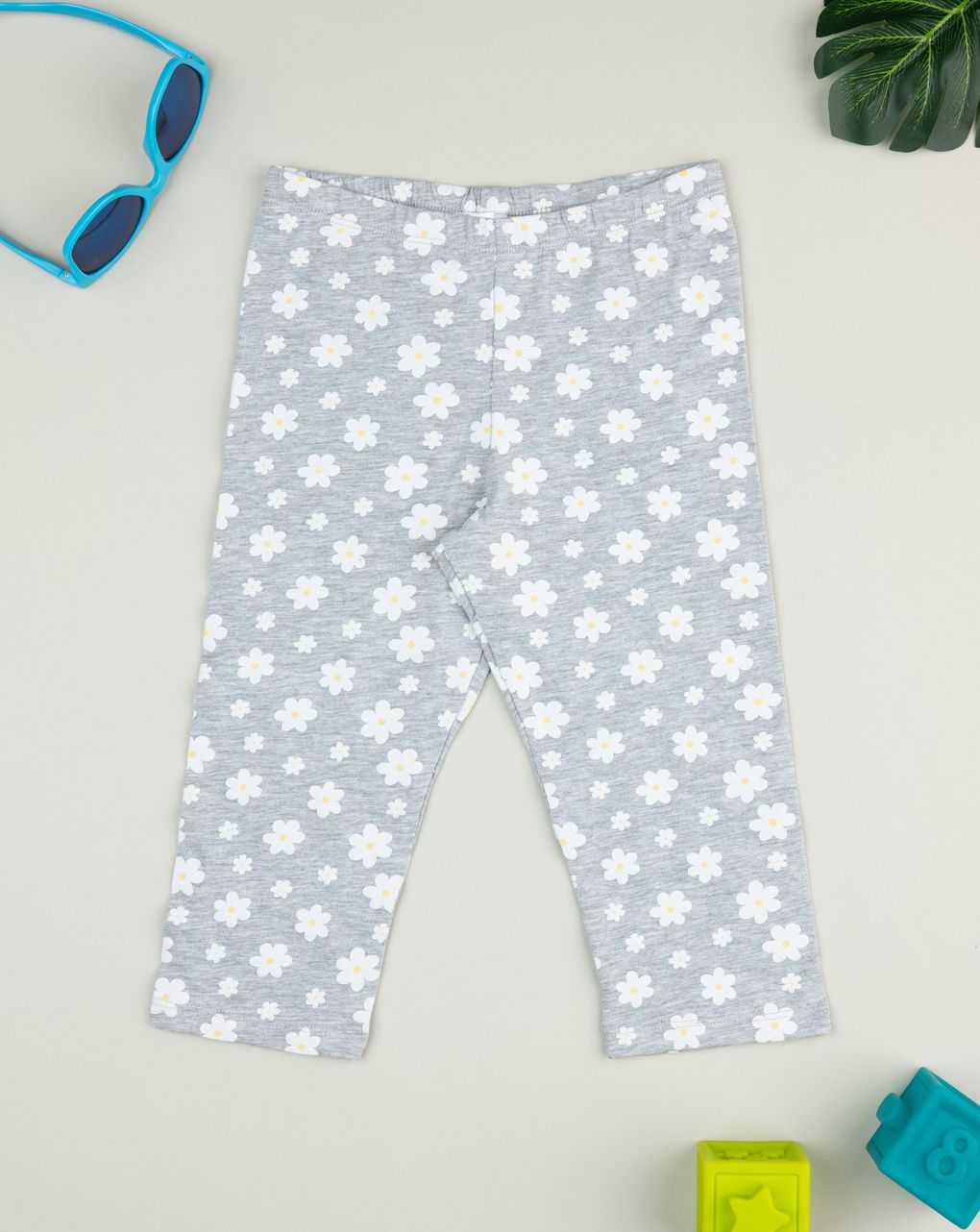 Leggings grigi bimba margherite