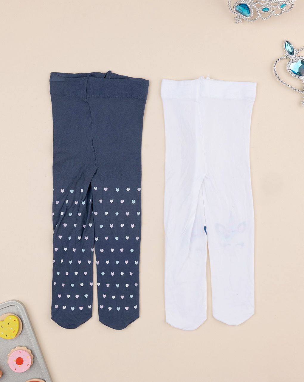 Pack 2 collant microfibra bimba unicorno