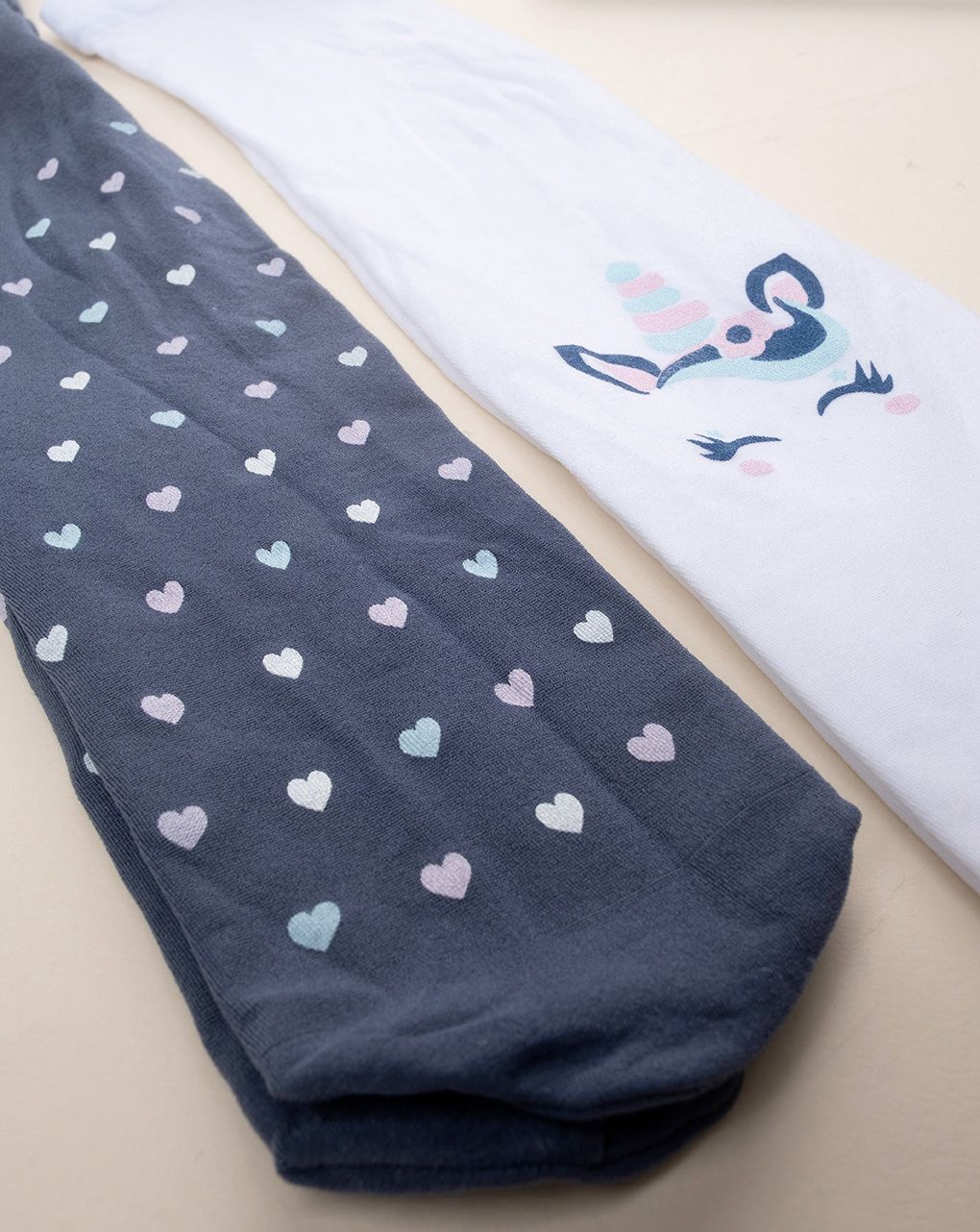 Pack 2 collant microfibra bimba unicorno