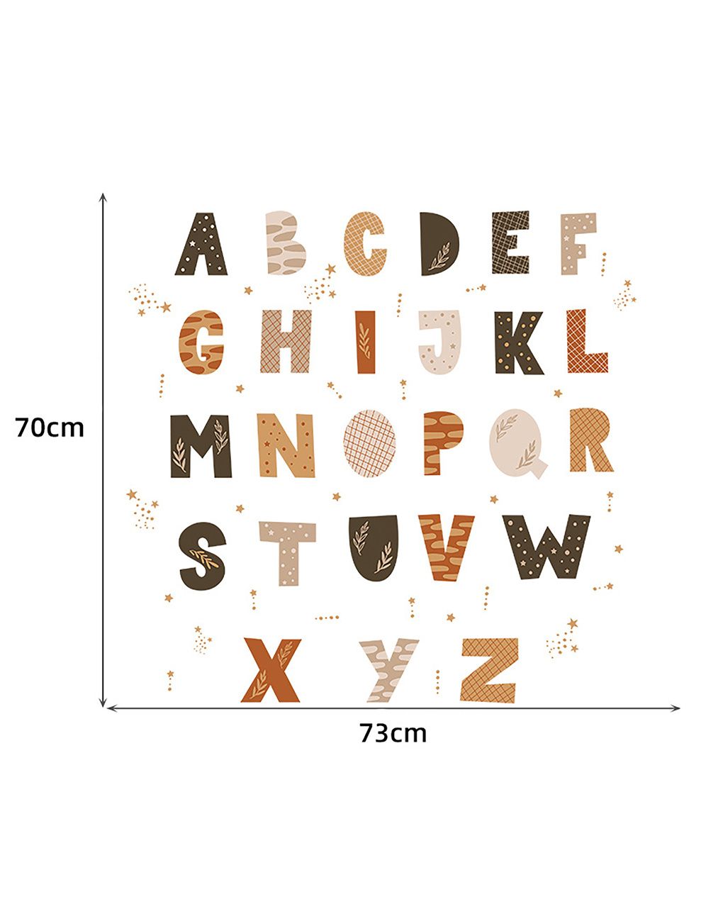 Adesivo decorativo da parete - alfabeto boho - autoadesivo - sipo