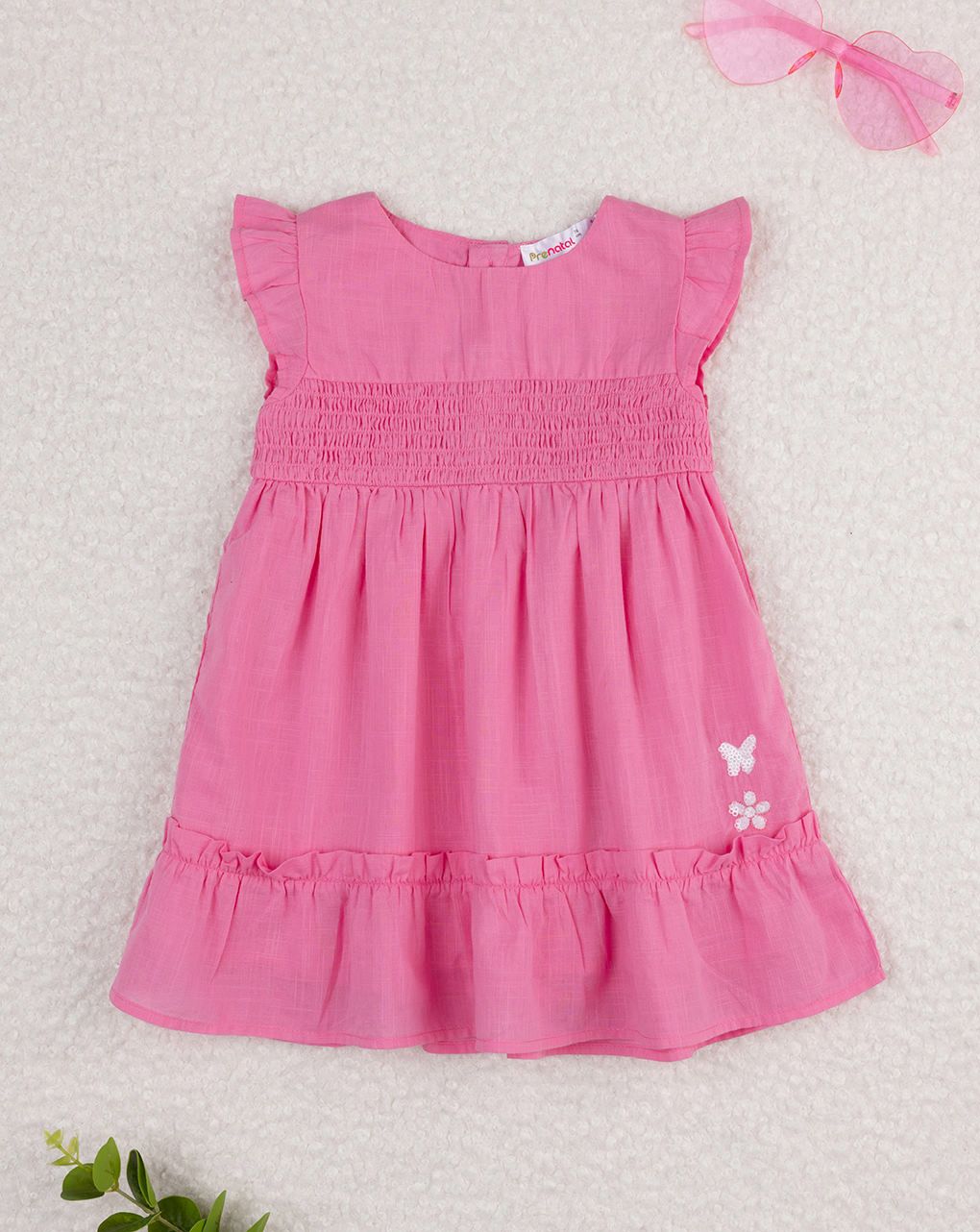 Abito bimba rosa a balze