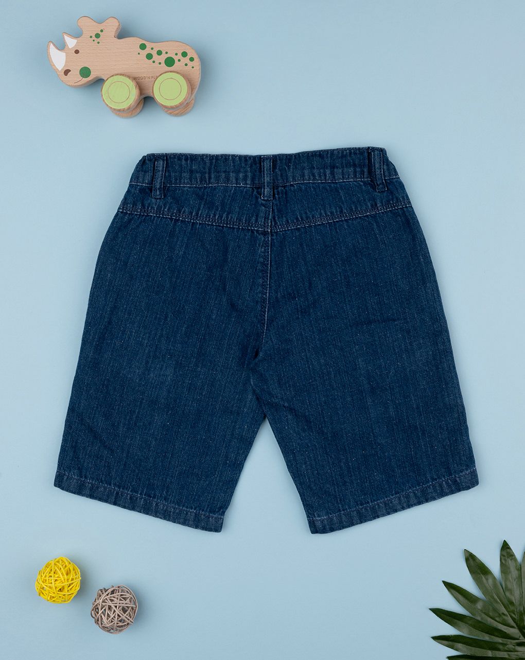 Bermuda bimbo blu denim con tasche
