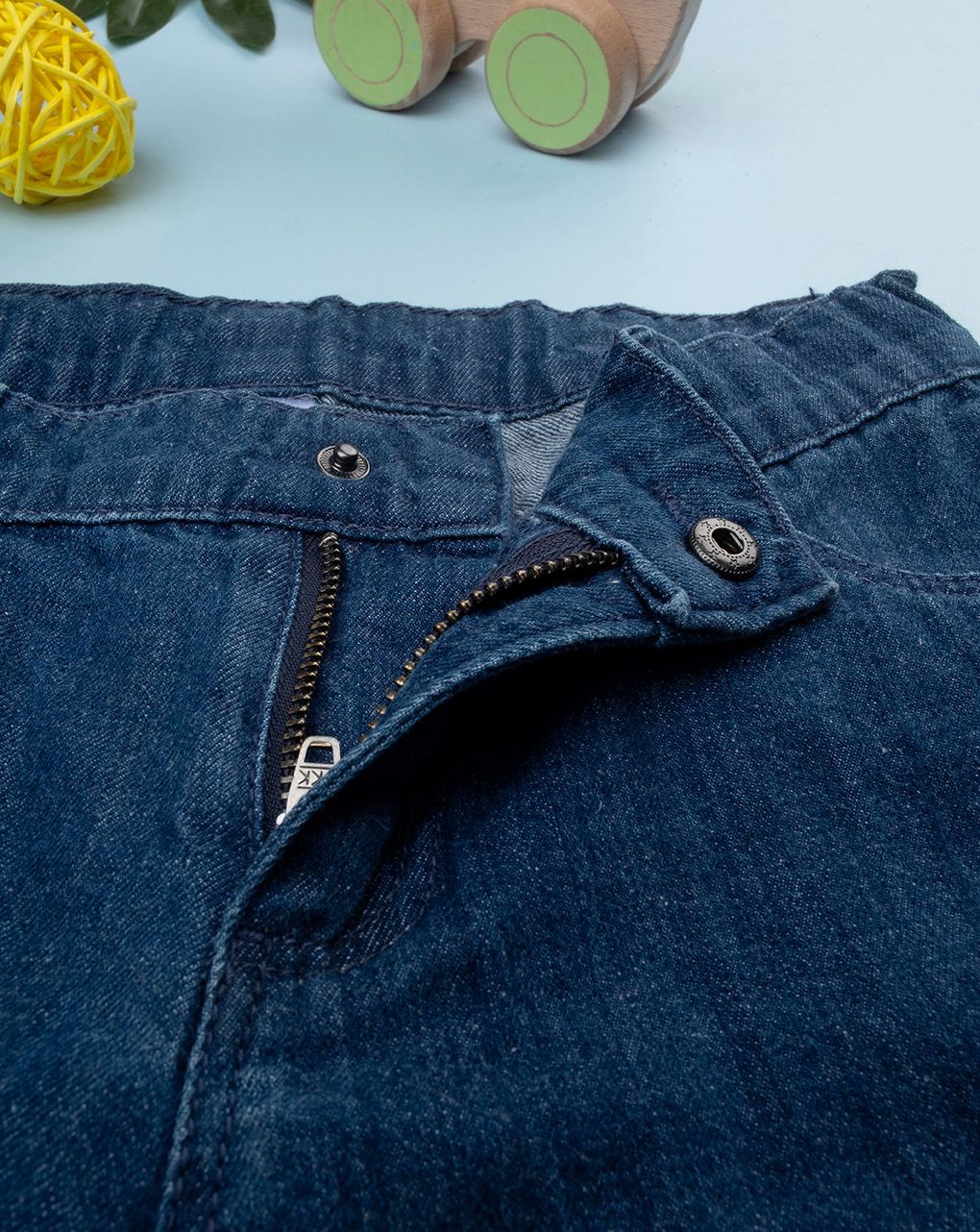 Bermuda bimbo blu denim con tasche